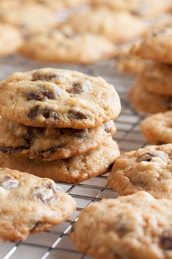 These Chewy Peanuty Chocolate Chip Toffee Cookies really live up to their name – they're perfectly chewy, chocolate-y, peanut-y, with a little extra sweetness from the toffee bits. Delicious!