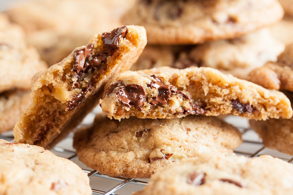 Nutty Chocolate Chip Cookies – there are lots of chocolate chips in here, but even more nuts. Two kinds of toasted nuts for lots of nutty flavour!