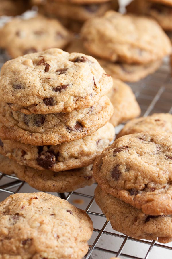 Nutty Chocolate Chip Cookies – there are lots of chocolate chips in here, but even more nuts. Two kinds of toasted nuts for lots of nutty flavour!