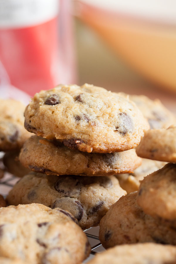 Sour Cream Chocolate Chip Cookies – soft and fluffy and moist, and absolutely loaded with chocolate chips.