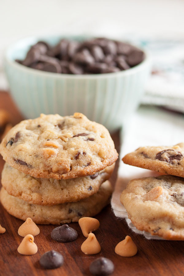 Butterscotch Chocolate Chip Cookies, moist and chewy, loaded with lots of chocolate chips, butterscotch chips, and crunchy toasted walnuts.