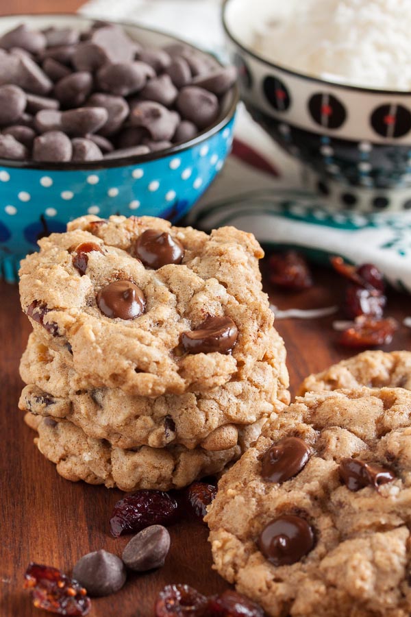 These coconut, cranberry, chocolate chip oatmeal cookies are absolutely the most popular cookies I've made to date. A perfect combination of flavours!