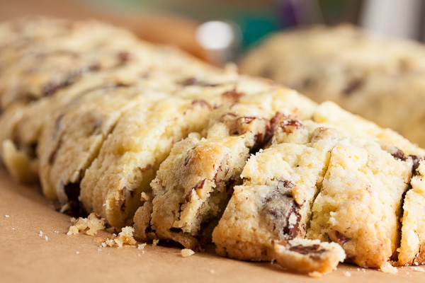 Orange Chocolate Chip Biscotti – orange biscotti with lots of chocolate chips, perfectly crunchy and tender. Just right for dipping in coffee!