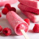 Raspberry Sherbet Popsicles, made with lots of plump juicy raspberries, fresh from the farmer's market. A great way to prolong the fresh flavours of summer!