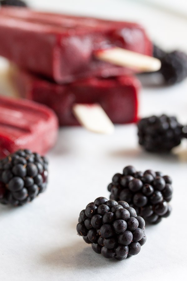 Blackberry Honey Popsicles – tart blackberries, sweet honey, and tangy yogurt combine for a perfectly refreshing summer treat!