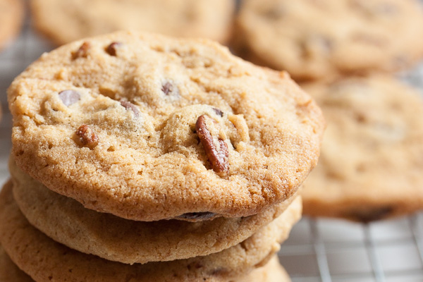 peanut butter chocolate chip and pecan cookies