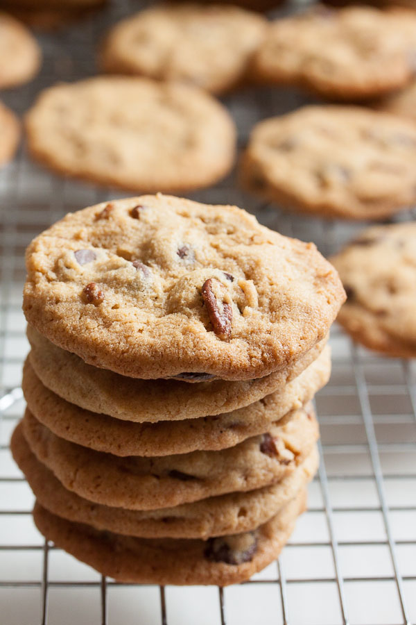 Peanut Butter Chocolate Chip and Pecan Cookies – perfect peanut butter cookies, loaded with lots of dark chocolate, plus crunchy pecans.