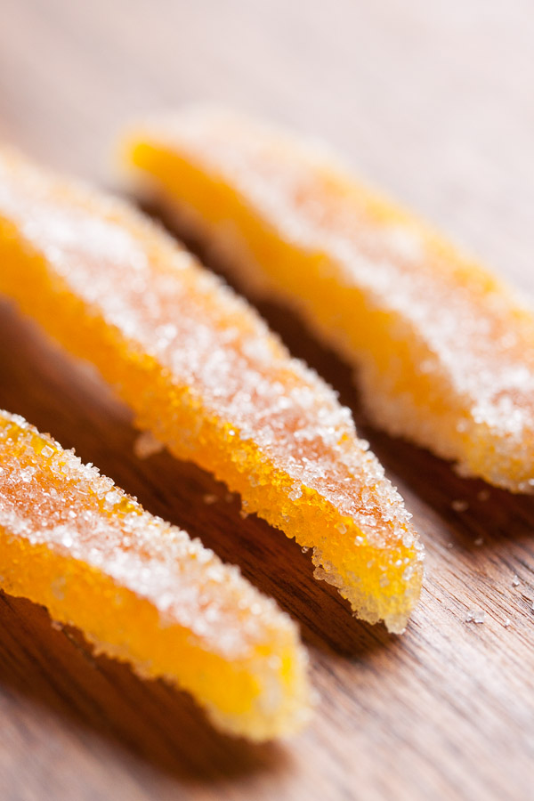 Candied orange peel is deceptively simple to make and loaded with flavour! It can be eaten as-is (delicious!) or used in other recipes.