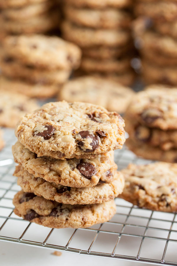 Kitchen Sink Cinnamon Chip Cookies – chock full of crunchy walnuts, toasted coconut, plus lots of chocolate chips and cinnamon chips!