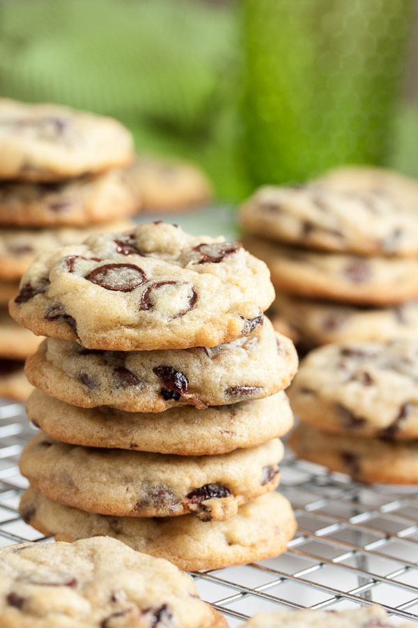 Soft and chewy Cherry Chocolate Chip Cookies, packed full of tons of chocolate chips and tart dried cherries.