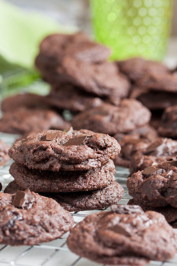 This Double Chocolate Cranberry Cookie is for true chocoholics – a rich, moist chocolate cookie, loaded with even more chocolate chunks plus tart dried cranberries.