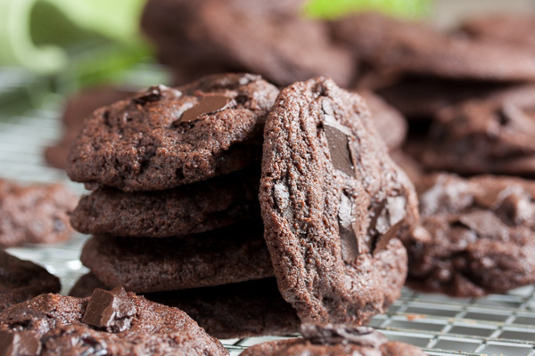 double chocolate cranberry cookies