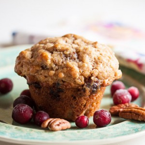 oatmeal muffins with dates, cranberries and pecans
