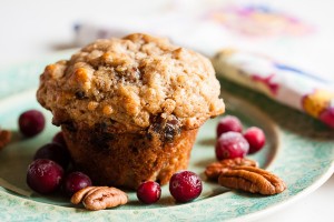 oatmeal muffins with dates, cranberries and pecans
