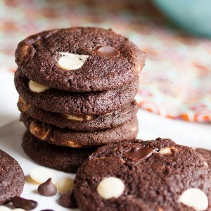 chocolate espresso white chocolate chip cookies