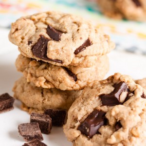 Coconut Oil Oatmeal Chocolate Chip Cookies – dense and moist and chewy and loaded with flavour.