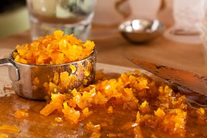 Candied Orange Peel for Orange Espresso Caramels – the flavours of sweet caramel, bitter espresso, and bright, fresh orange complement each other perfectly. You'll want to eat them all!