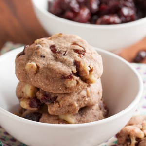 Mocha Walnut Cherry Cookies – a delicately flavoured shortbread, studded with crunchy walnuts and sweet cherries.