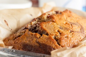 Chocolate Marble Banana Bread – dense and moist, swirled with deep rich chocolate, with just enough dark rum to make it interesting.