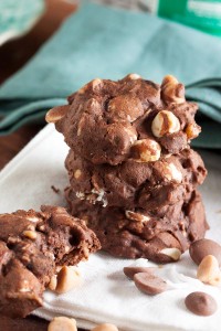 These dense, fudgy Kitchen Sink Cookies really have everything – chocolate, peanut butter, more chocolate, espresso, plus toasted coconut and pecans. My favourite cookie so far!