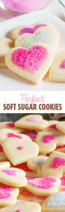 These tender, soft sugar cookies are one of my new favourites. They have a hint of lemon flavour and can be simply decorated with sanding sugars.