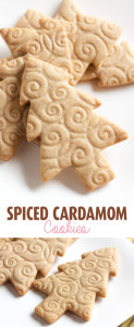 These spiced cardamom cookies have the flavour of chai and a texture reminiscent of animal crackers. A great year-round cookie, but perfect for Christmas baking.